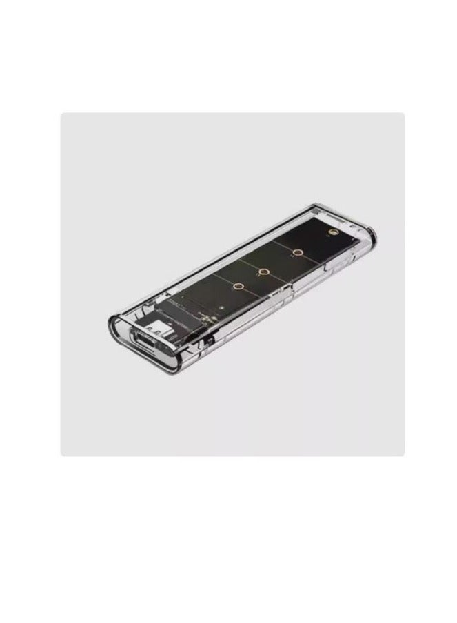 Transparent m.2 SSD enclosure SATA/M.2/NVME dual protocol NGFF to USB3.1 high speed hard disk enclosure reader with internal hard drive 128GB - Image 1
