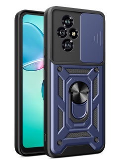 Generic Case Cover Shockproof Windows Protective Case with Camera Protection and Metal Ring Compatible with Honor 200 (Blue) 