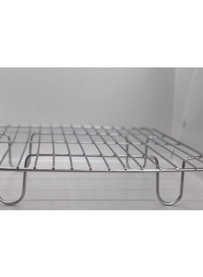 رف تبريد مصفاة الزيت المستطيل - مقاسات 38 × 30 سم - تصميم فضي أنيق - Image 3