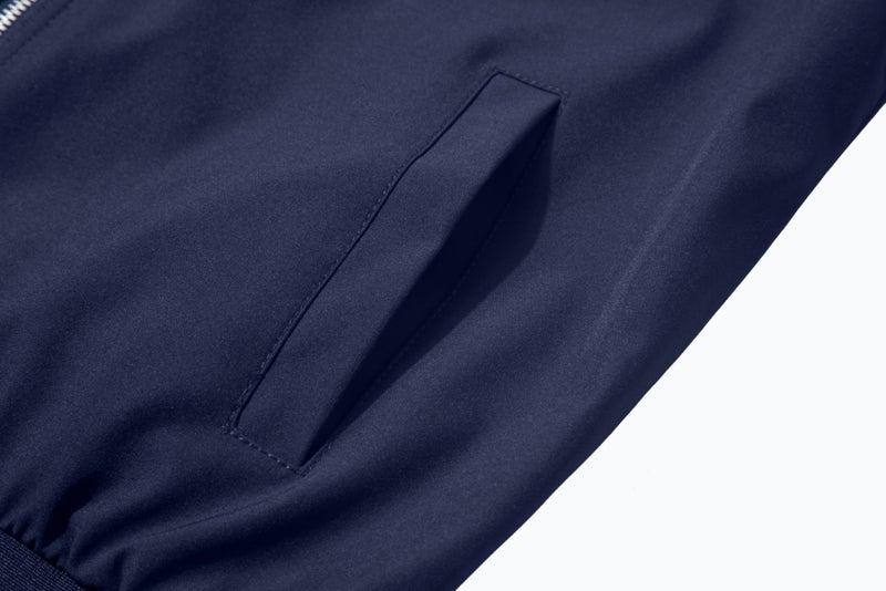 XiaoYouYu Men's Bomber Jacket Fashion Stylish Lightweight Windbreaker Spring Fall Casual Jackets for Men Navy Medium - Image 2