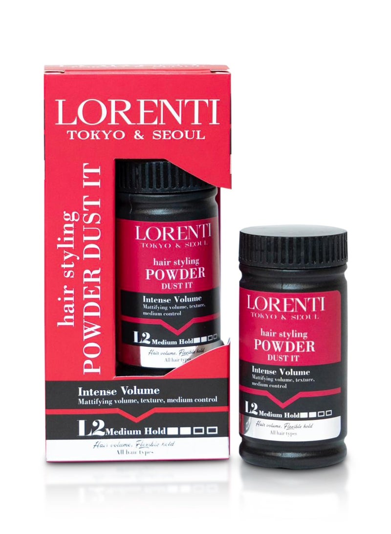 لورنتي مسحوق شمع لورينتي لتصفيف الشعر L2 بحجم مكثف | مطفأ اللمعة ومكثف ومثبت متوسط ​​20 جرام - Image 1