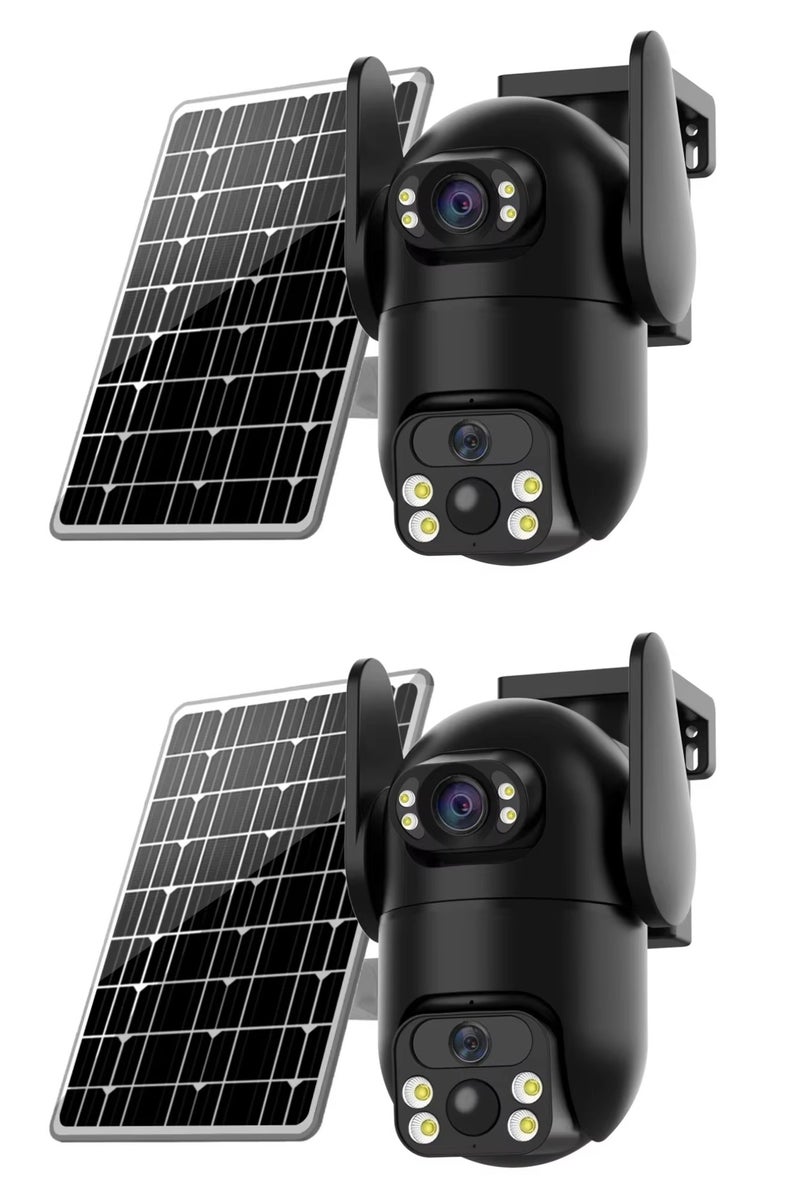 DIGI CORE 2 Pcs CCTV Camera For Home 6MP Dual Lens Camera Outdoor Security Camera System For Home & Indoor-Outdoor IP Cameras  (SIM Internet Working Only) With Different Modes 360 Wireless Camera With V380 Pro App Control Built-In Microphone And Speaker Human Detection Solar PTZ Security Cameras, 4G Network Supported Two Way Audio, Night Vision, Intelligent Solar Energy Alert PTZ Camera IP66 Waterproof Camera With 64GB SD Card - Image 2