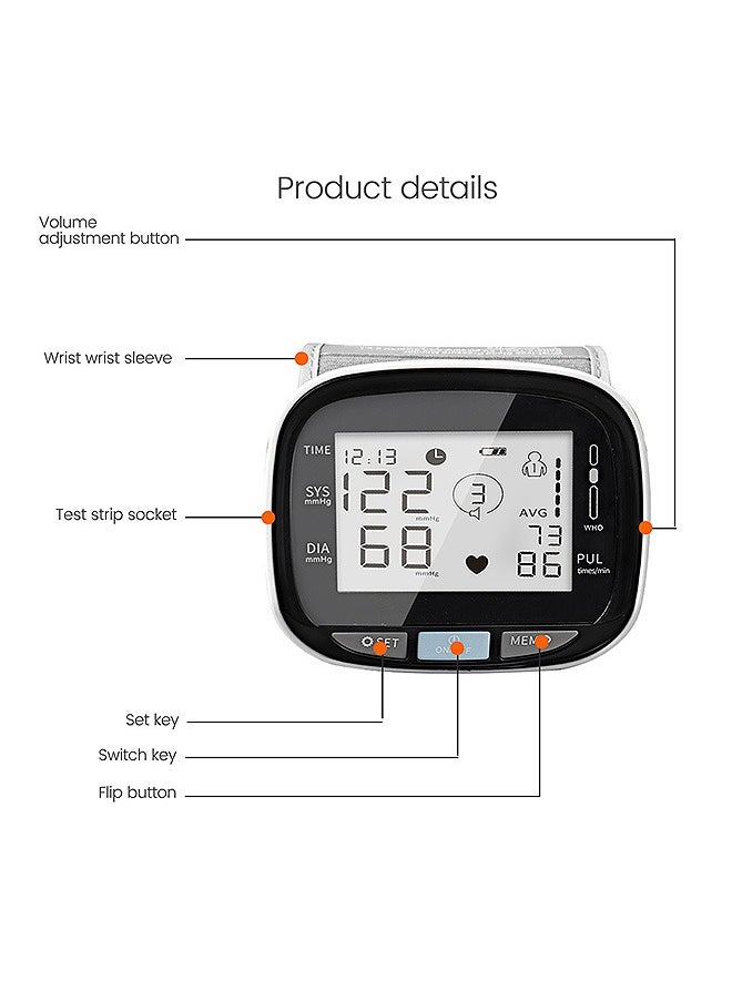 OLO 3-in-1 Blood Glucose Uric Acid Blood Pressure Monitor Kit, Voice Large LCD Display 256 Memories Digital Device, with 1 Lancing Device 50 Blood Glucose Test Strips 50 Uric Acid Test Strips and 100 Blood Lancets  - Image 2