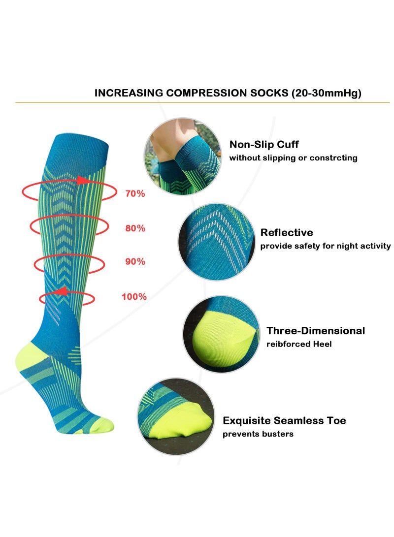 Sweet seven Women's Reflective Knee High Compression Socks - 20-30 mmHg Medical Grade for Improved Circulation - Image 4