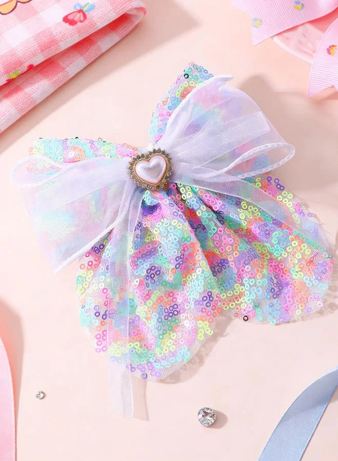 Take Two Girls Multi-Color Sequin Bow Hair Clip