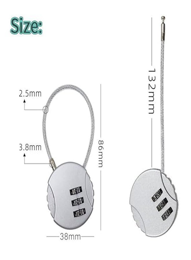 EIS Luggage Lock, Black, 3 Digit Suitcase Lock, Combination Lock, Round Combination Locks, Mini Cable Lock, Combination Lock, Travel Padlock, Luggage Lock for Suitcase, Luggage, Backpack, 2 Pieces - Image 4