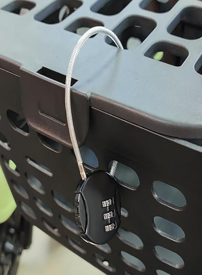 EIS Luggage Lock, Black, 3 Digit Suitcase Lock, Combination Lock, Round Combination Locks, Mini Cable Lock, Combination Lock, Travel Padlock, Luggage Lock for Suitcase, Luggage, Backpack, 2 Pieces - Image 3