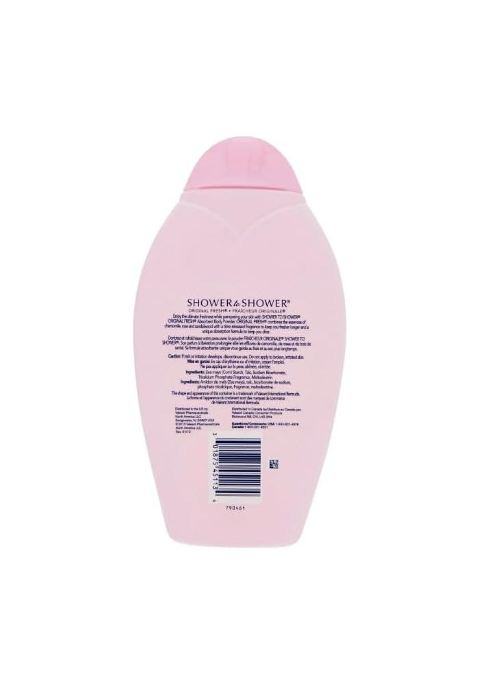 Shower to Shower Absorbent Body Powder, Original Fresh with Chamomile - 13 Ounce Bottles (Pack of 2) - Image 4