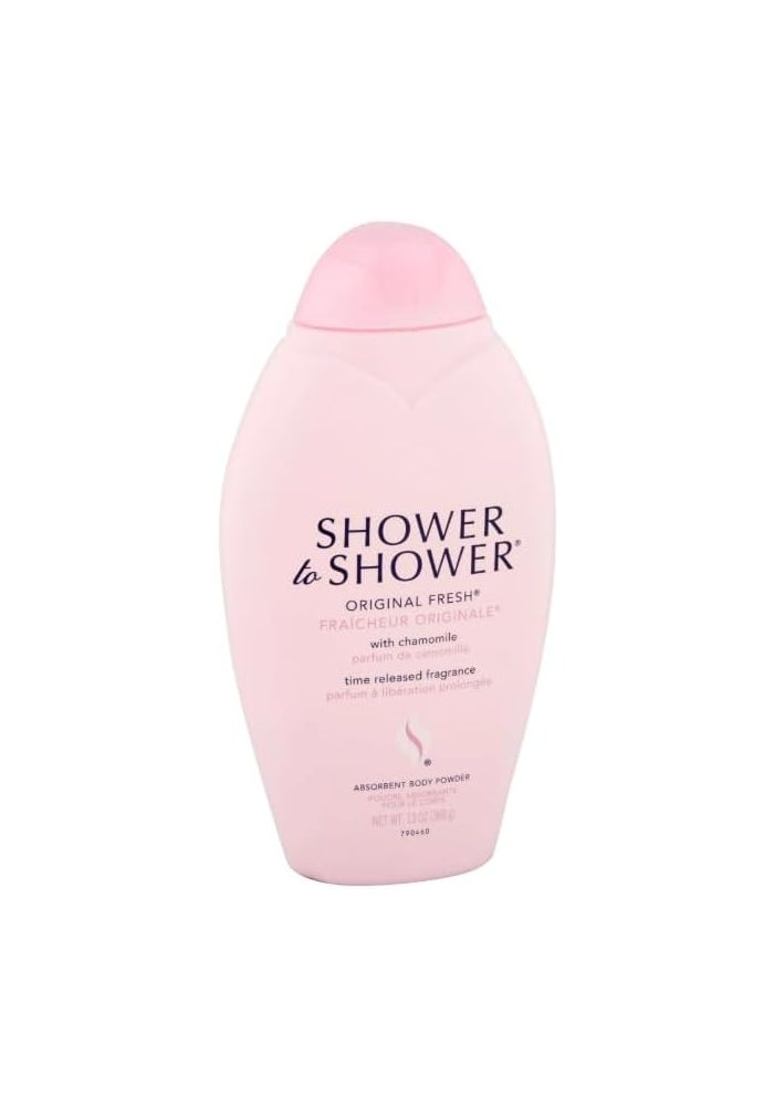 Shower to Shower Absorbent Body Powder, Original Fresh with Chamomile - 13 Ounce Bottles (Pack of 2) - Image 3