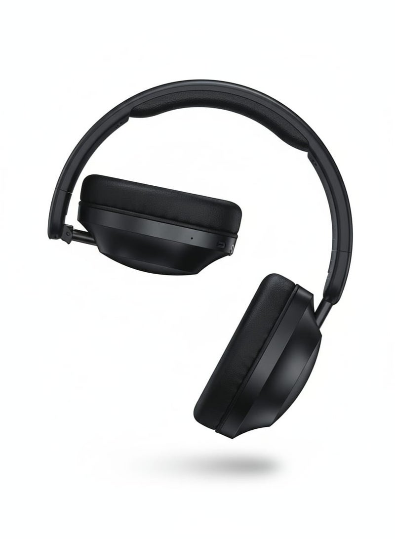 X-SCOOT XS-651 Stereo Bass Headphones with Hi-Res Audio, Simple Folding Design, Extra-Soft Cushions, Voice Assistant Ready, 3.5mm AUX-In, Hands-Free Calls , Lightweight and Easy to Carry - Black - Image 2