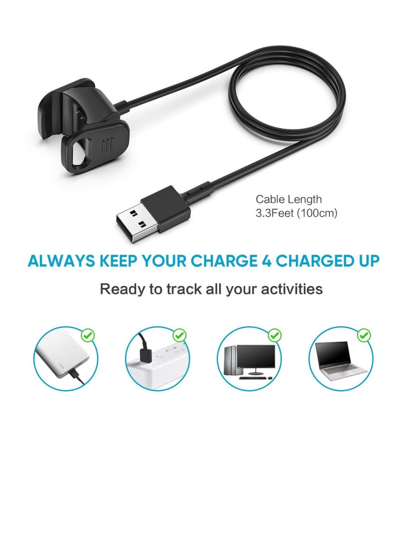 Excefore - Charger Compatible With Fitbit Charge 4 / Charge 3, Replacement USB Charging Cable Cord, Clip Dock Accessories Adapter for Charge 4/Charge 3 Fitness and Activity Tracker(1 Piece) - Image 1