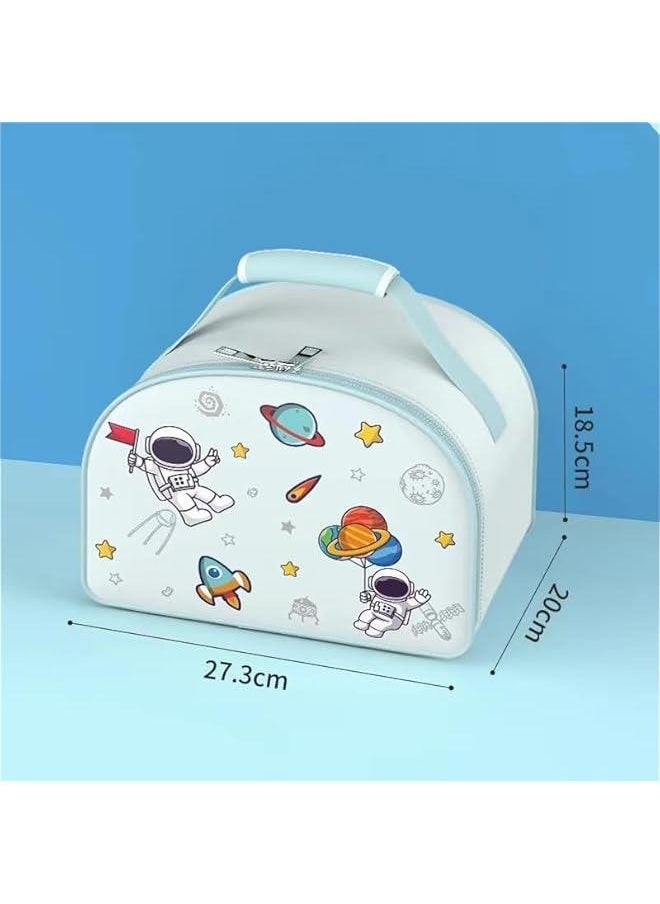 MIXDE - Bento Box For Kids & Adults, Stainless Steel Lunch Box With 5-Compartment, Insulated Lunch Bag, Soup Bowl, Spoon & Chopsticks. Microwave Save, Leak-Proof, BPA-Free, Dishwasher Save (Blue) - Image 1