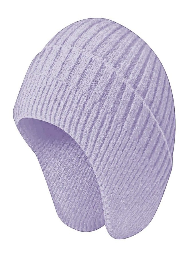 Richmen Women Winter Beanie Knit Hats Earflaps Helmet Liner Skull Caps Soft Wool Warm Slouchy Casual Outdoor Woolen Ear Covers Head Warmer for Men | Freesize (Purple) - Image 1