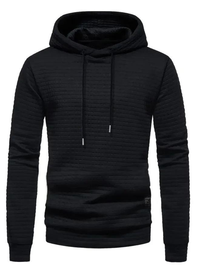 Take Two Take Two Men Black Textured Pullover Hoodie
