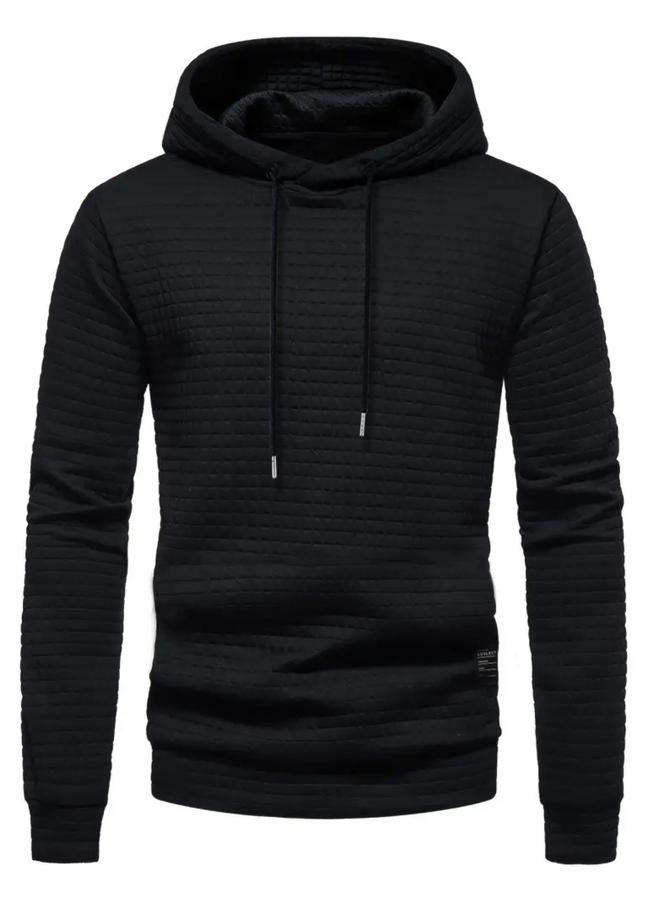 Take Two Men Black Textured Pullover Hoodie - Image 1