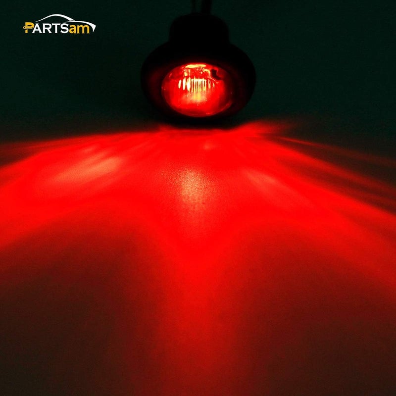 Partsam 20x Amber/Red LED Round Marker Lights - Image 4