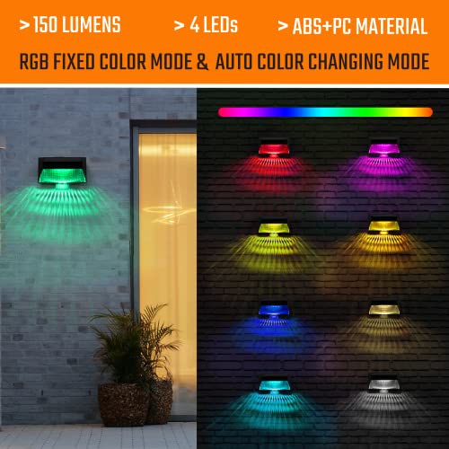 hardoll Solar Wall Lights for Home Waterproof Garden 4 LED Outdoor Decorative Lamp (Pack of 4) - Image 5
