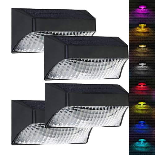 hardoll Solar Wall Lights for Home Waterproof Garden 4 LED Outdoor Decorative Lamp (Pack of 4) - Image 1