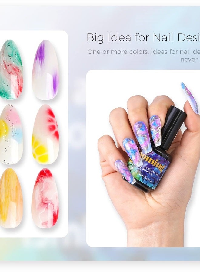 BURANO Nail Blooming Gel – UV LED Clear Blooming Gel Nail Polish for Spreading Effect 15ml 0.5 Floz with Nail Brush (blooming clear) - Image 2