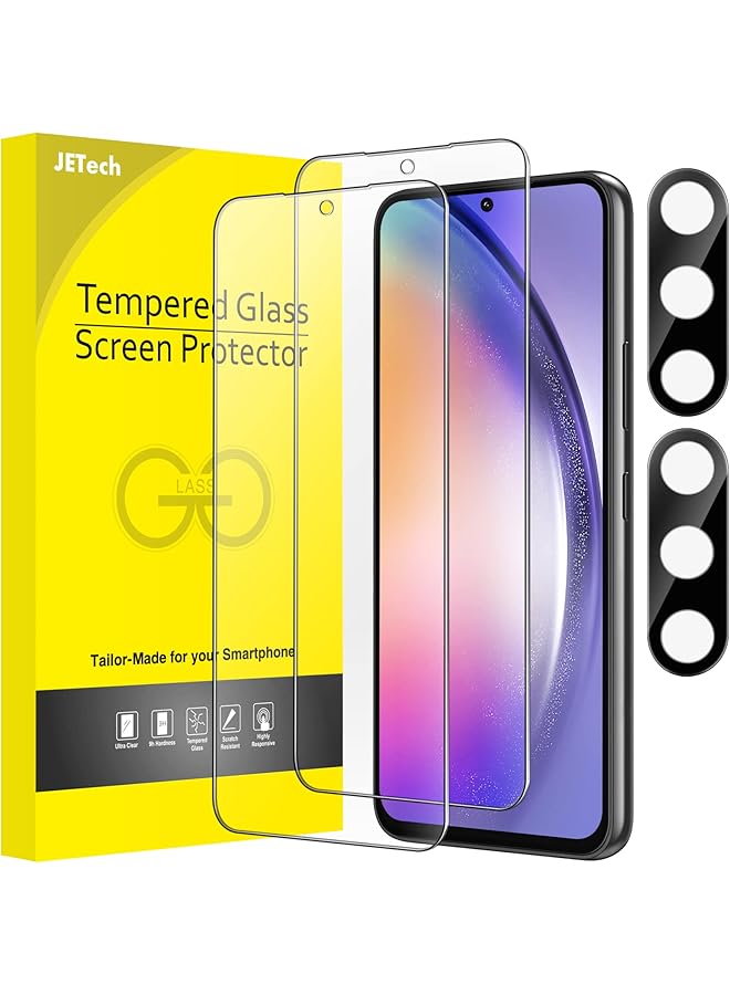 Jetech Screen Protector For Samsung Galaxy A54 5G 6.4 Inch With Camera Lens Protector, Tempered Glass Film, Hd Clear, 2 Pack Each - Image 1
