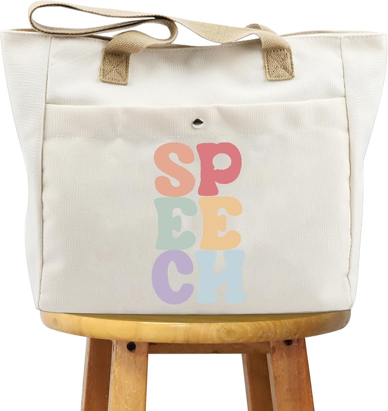 WCGXKO WCGXKO Speech Therapist Gift SPPECH Tote Bag For SLP Speech Therapy Student SLP Graduation Gift