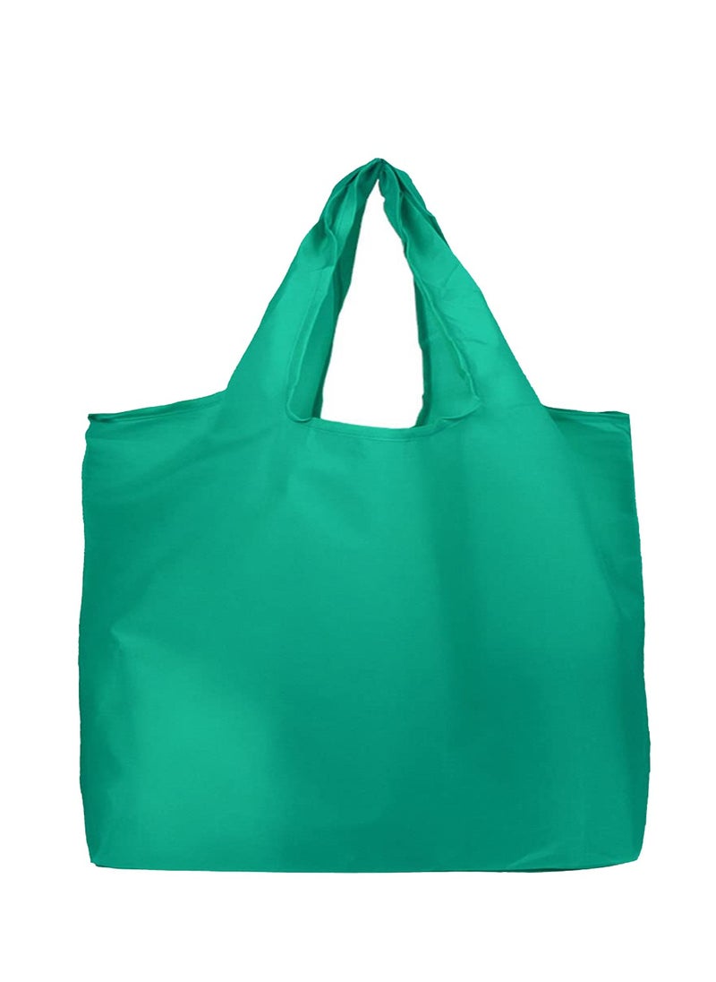 Generic Grocery Bags, Heavy Duty Reusable Foldable Groceries Tote Bag, Portable and Folding Shopping Bag with Elastic Band to Tie, Waterproof, Washable Tote Bags, Long Handle, Large Bulk, 2 Pack (grass green)  - Image 1