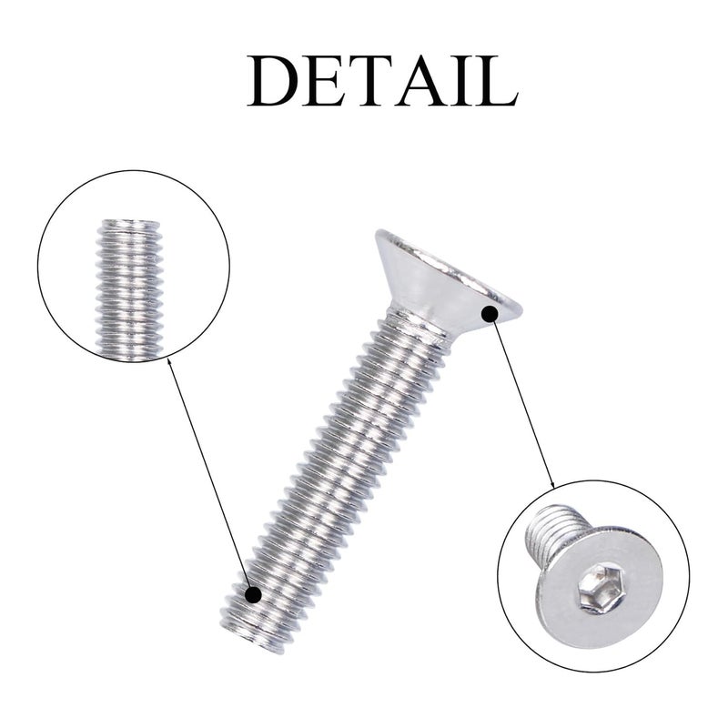 GENERASIS مجموعة براغي ألين ذات الرأس الغاطس CSK – أحجام M3 M4 M5 M6 – براغي ألين برأس مسطح من الفولاذ المقاوم للصدأ 304 مع صواميل سداسية، وغسالات ومفاتيح ألين – مجموعة كاملة من 522 قطعة ذات خيوط كاملة - Image 3