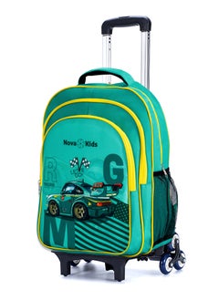 Nova kids Nova Kids Trolley School Bag Set Of 5 - 16 Inch - Car Racing - Green  - Image 1