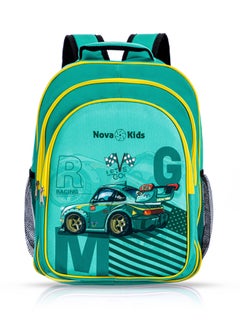 Nova kids Nova Kids Trolley School Bag Set Of 5 - 16 Inch - Car Racing - Green  - Image 2