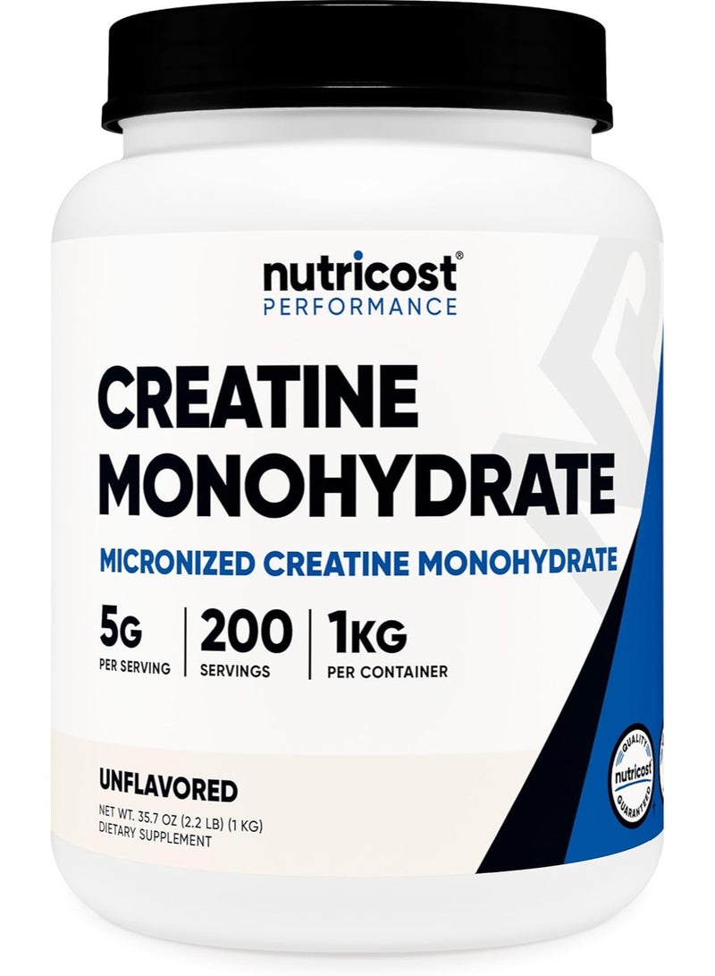 Nutricost Creatine Monohydrate Micronized Powder (1 KG) - Pure Creatine Monohydrate