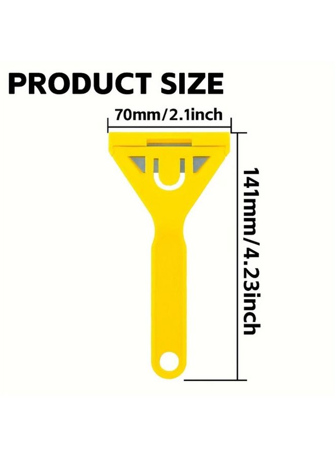 2 Pcs Yellow Gray Multi Purpose Metal Plastic Scraper Set Kitchen Tool Shovel - Image 2