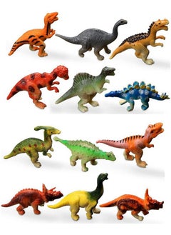 HAPTIME Plastic Assorted Mini Dinosaur Figures, Little Dinosaur Figurine, Small Dino Toy 1.5 Inch, Great For Dino Cake Topper, Easter Eggs Filler, Pack Of 12  - Image 1