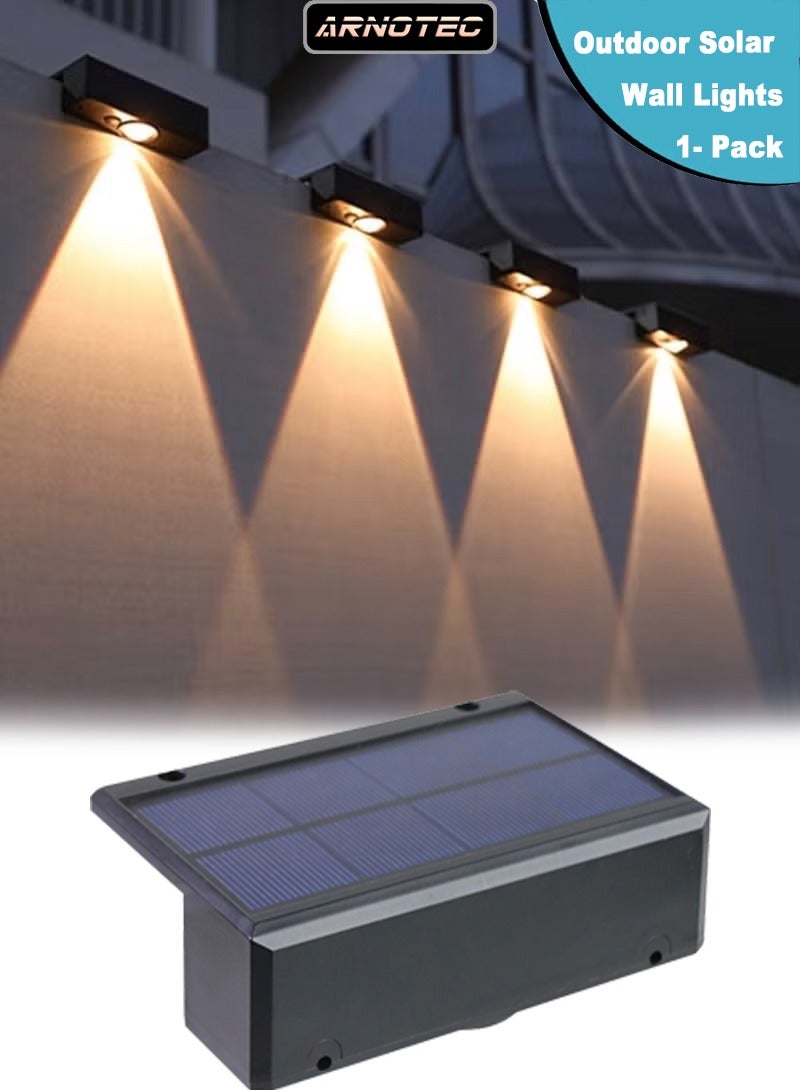 ARNOTEC مصباح جداري يعمل بالطاقة الشمسية فائق السطوع في الهواء الطلق، مصباح جداري بتصميم ساحة الحديقة، مصباح جو فناء المنزل (ضوء دافئ) - Image 1