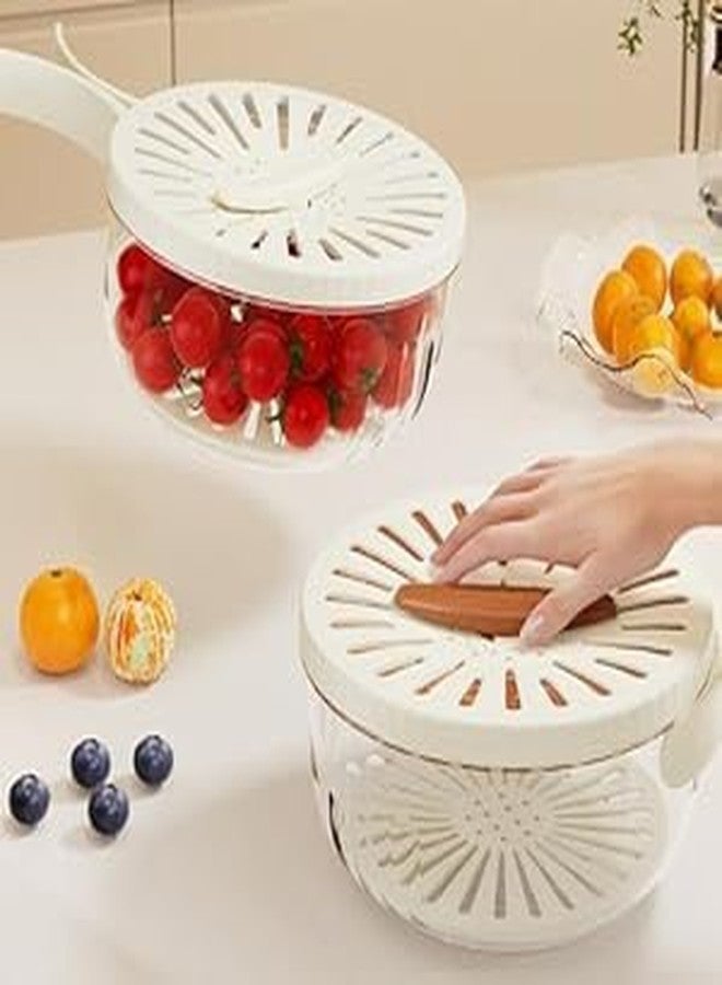 Envop Kitchen Colanders Bowl Multifunctional Fruit and Veggie Washing Bowl with Lid Plastic Food Strainers Colander Draining Basket Folding Handle Kitchen Transparent Drain Basket for Food Storage. - Image 2