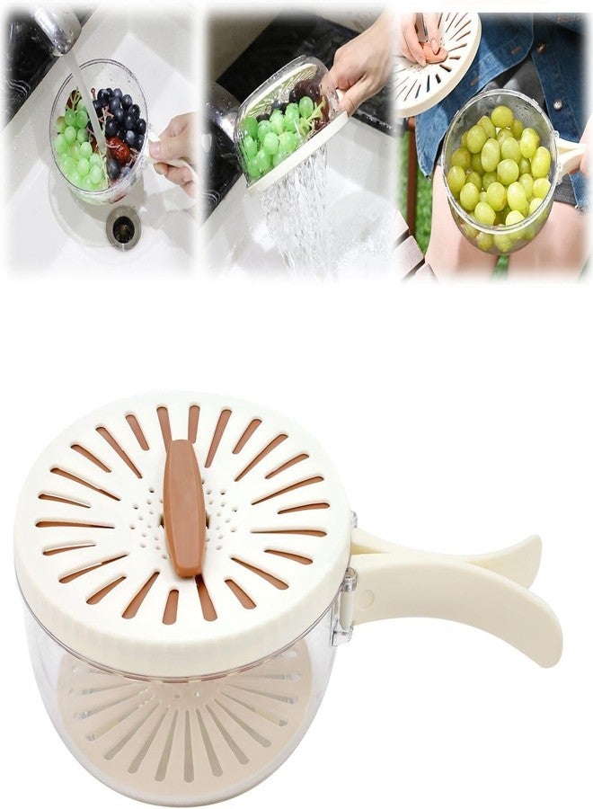 Envop Kitchen Colanders Bowl Multifunctional Fruit and Veggie Washing Bowl with Lid Plastic Food Strainers Colander Draining Basket Folding Handle Kitchen Transparent Drain Basket for Food Storage. - Image 4