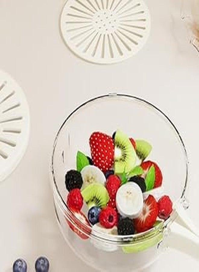 Envop Kitchen Colanders Bowl Multifunctional Fruit and Veggie Washing Bowl with Lid Plastic Food Strainers Colander Draining Basket Folding Handle Kitchen Transparent Drain Basket for Food Storage. - Image 3