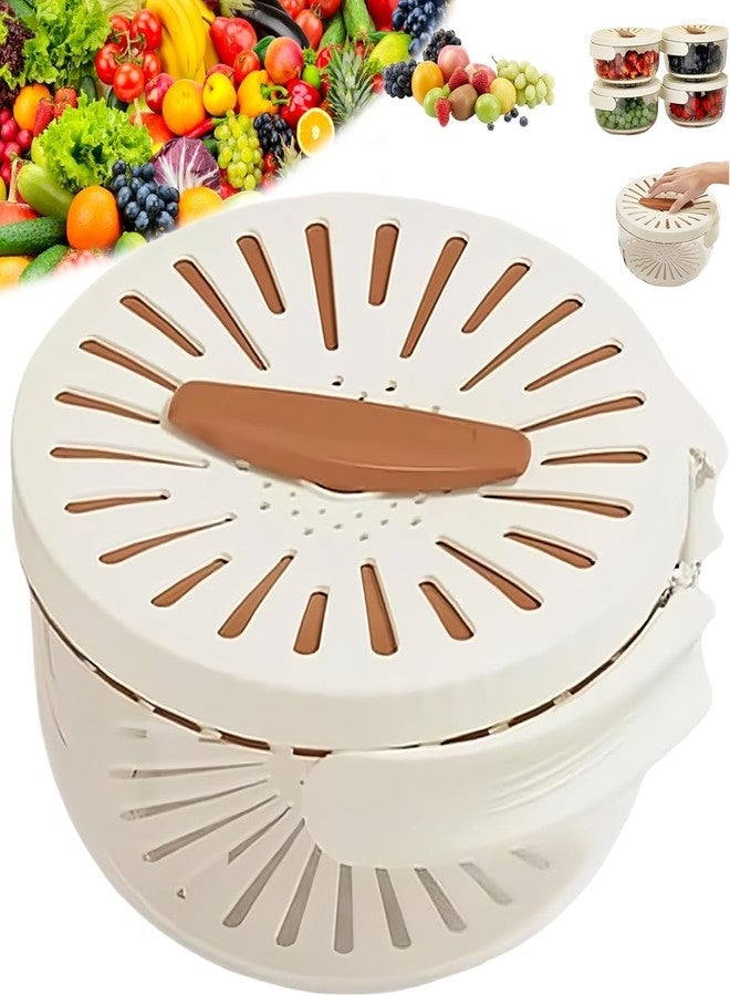 Envop Kitchen Colanders Bowl Multifunctional Fruit and Veggie Washing Bowl with Lid Plastic Food Strainers Colander Draining Basket Folding Handle Kitchen Transparent Drain Basket for Food Storage. - Image 1