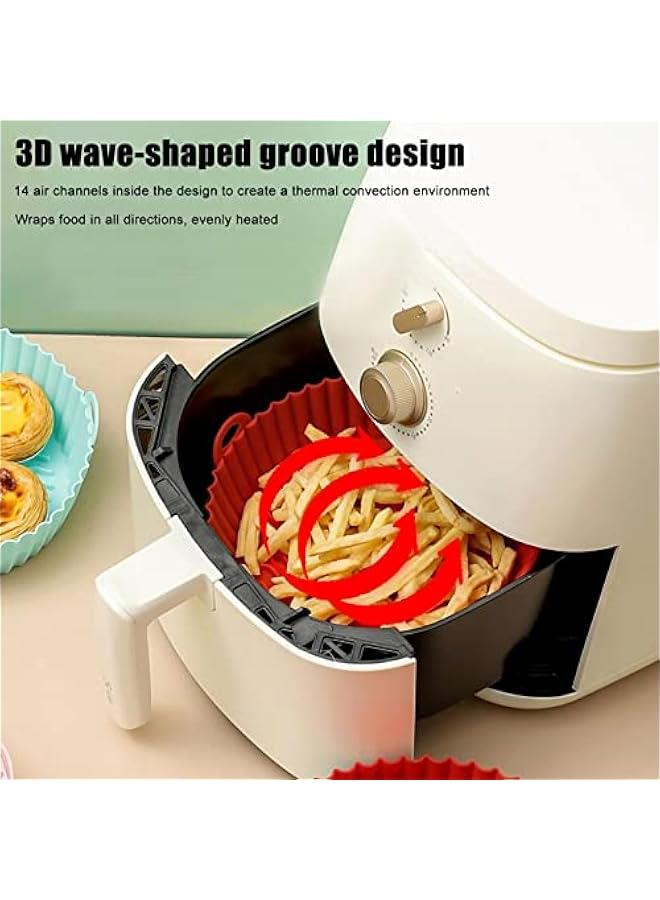 Air Fryer Silicone Pot,7.5 Inches Food Safe Air Fryers Oven Accessories,Reusable Air Fryers Baking Oven Accessories,Safe Silicone Liners Pot Basket For Round Air Fryer,Easy Cleaning,for Home Kitchen - Image 2