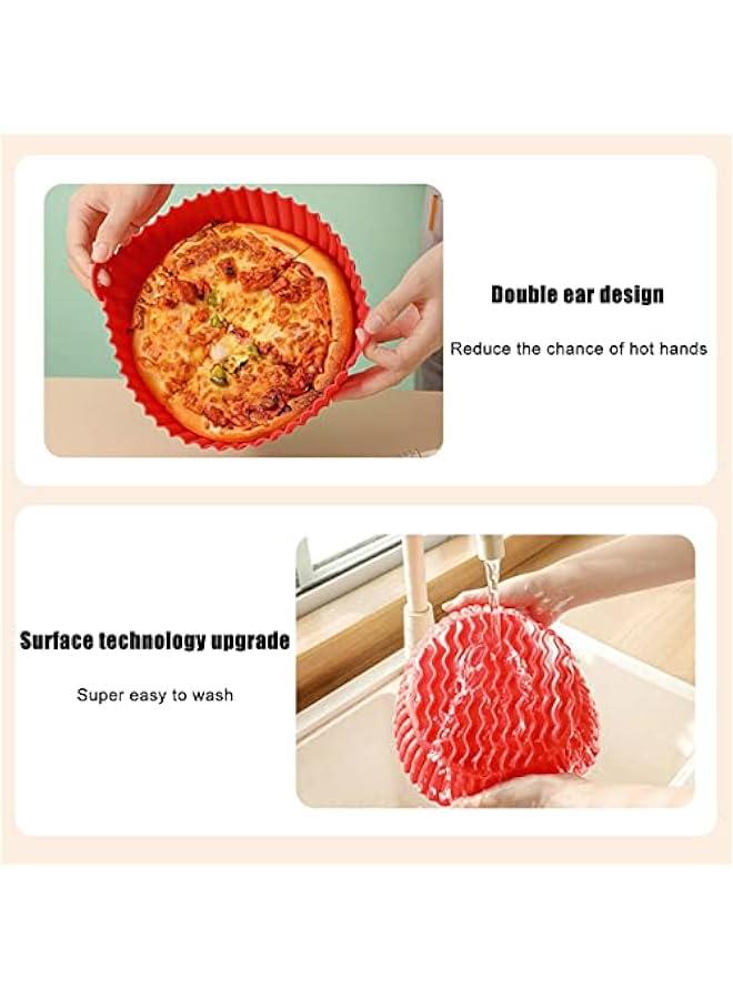 Air Fryer Silicone Pot,7.5 Inches Food Safe Air Fryers Oven Accessories,Reusable Air Fryers Baking Oven Accessories,Safe Silicone Liners Pot Basket For Round Air Fryer,Easy Cleaning,for Home Kitchen - Image 4