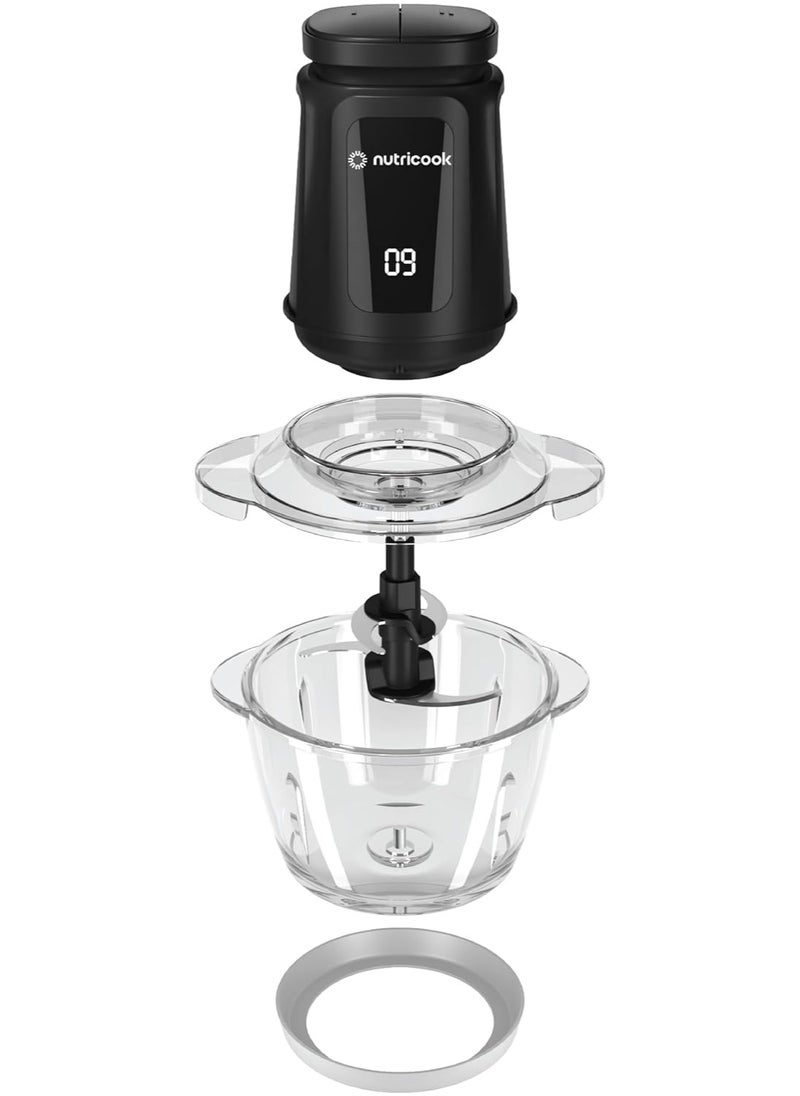 nutricook Multi Purpose Glass Chopper & Mincer, 500 W, 1.2L with 4 SS Blade detachable System, easy to clean, Pulse speed for precision, Ice Crushing, Anti Slip ring  - Image 2
