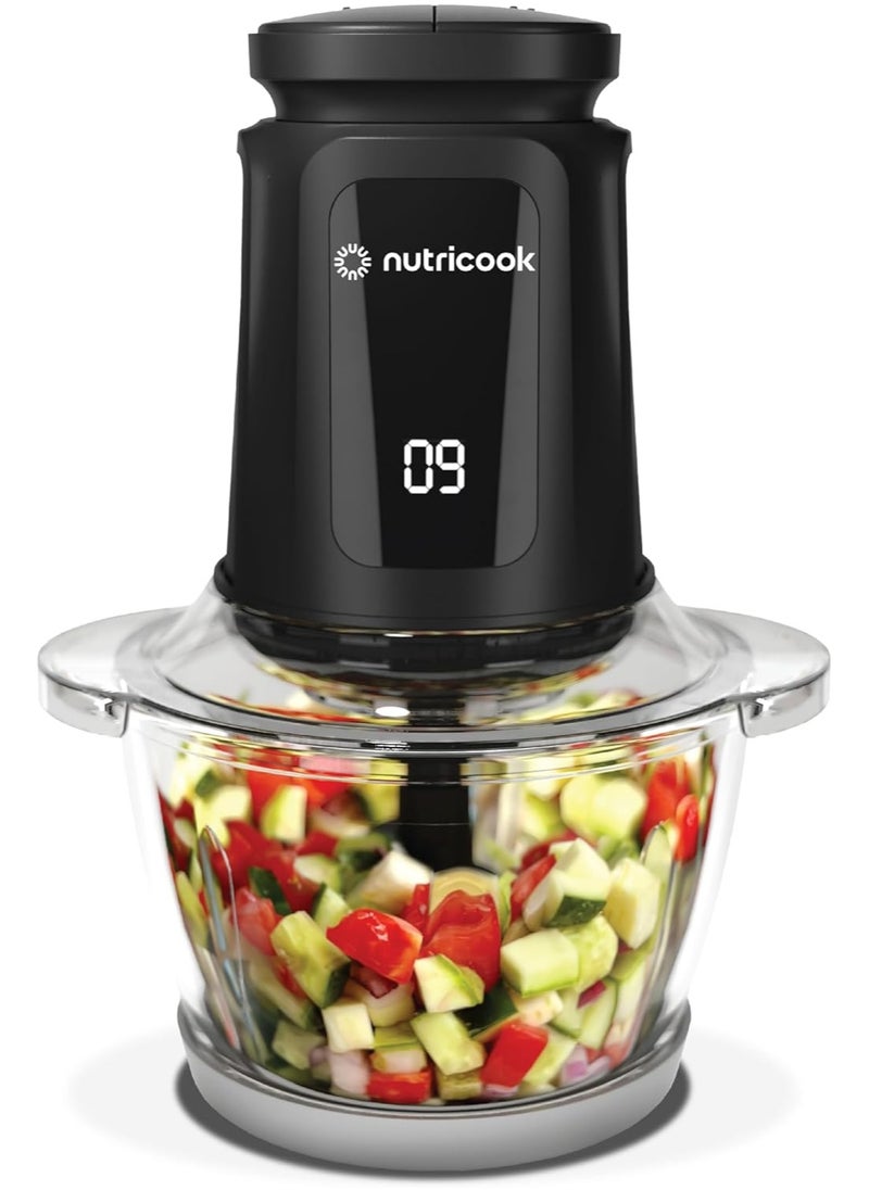 nutricook Multi Purpose Glass Chopper & Mincer, 500 W, 1.2L with 4 SS Blade detachable System, easy to clean, Pulse speed for precision, Ice Crushing, Anti Slip ring  - Image 1