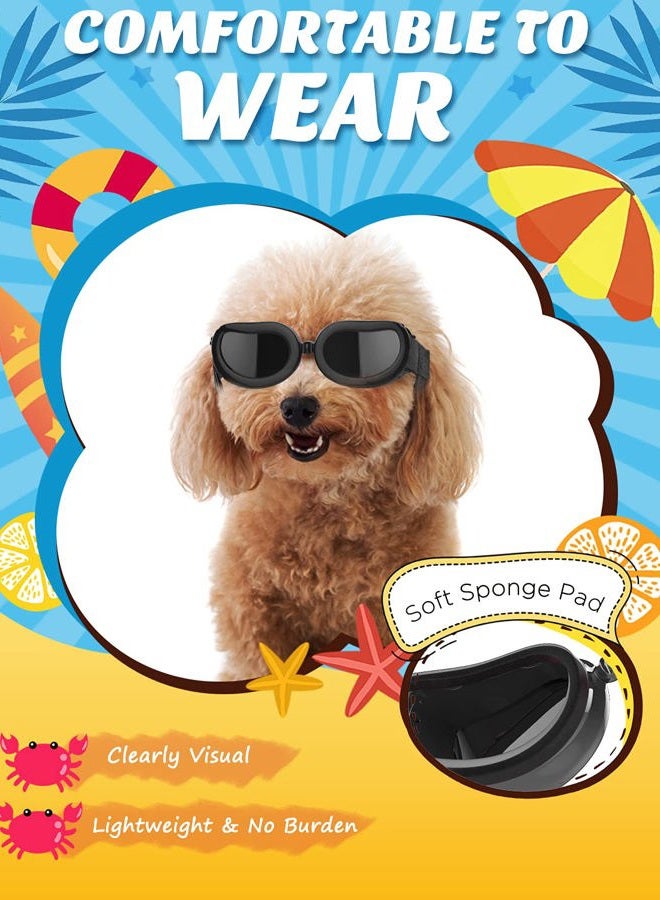 Lewondr Dog Sunglasses Small Breed Dogs Goggles UV Protection,Goggles for Small Dogs Eye Wear Protection with Adjustable Strap Windproof Anti-Fog Sunglasses for Small Dogs Doggy Doggie Glasses,Black - Image 4