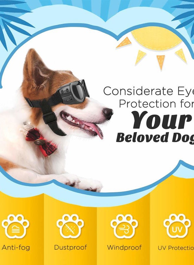 Lewondr Dog Sunglasses Small Breed Dogs Goggles UV Protection,Goggles for Small Dogs Eye Wear Protection with Adjustable Strap Windproof Anti-Fog Sunglasses for Small Dogs Doggy Doggie Glasses,Black - Image 5