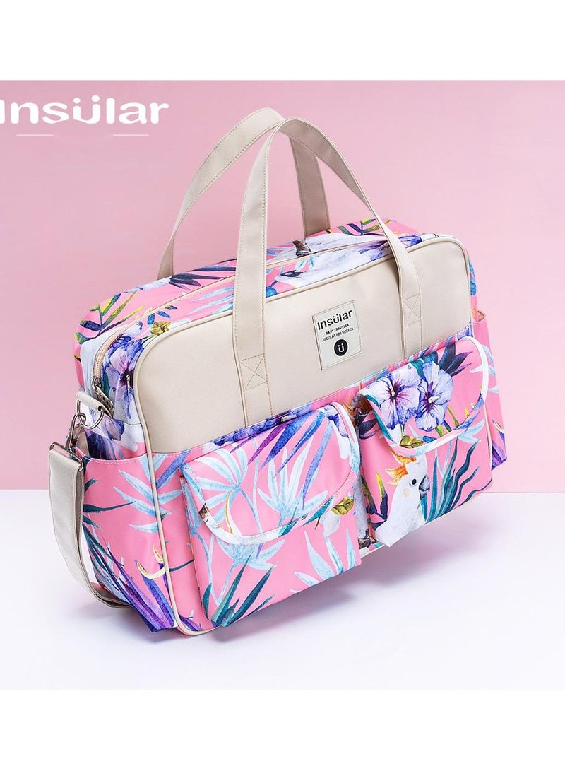 insular Floral Printed Baby Diaper Handbag - Image 1