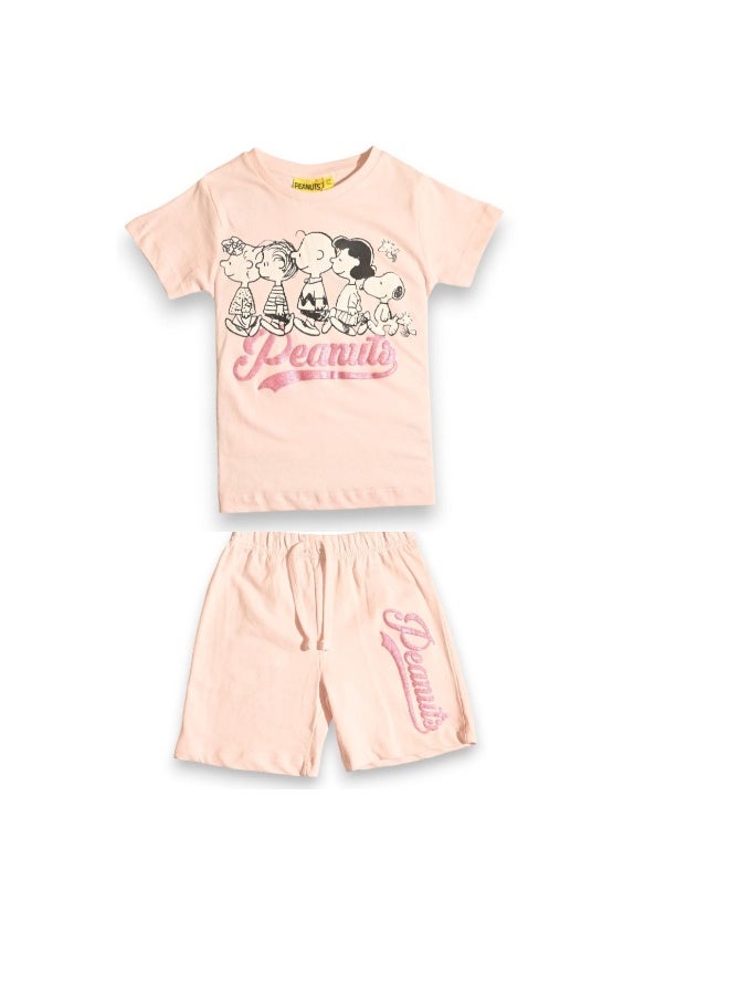 PEANUTS GIRLS T-SHIRT & SHORT SET‬ - Image 1