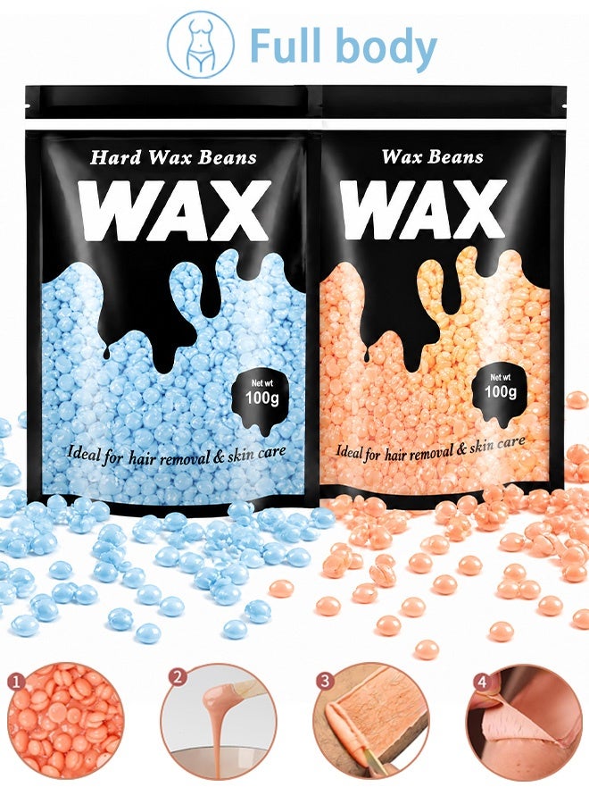 GD 200g Hard Wax Beads for Hair Removal - Wax Beans for Sensitive Skin - Soft and Painless Gentle Waxing Beans for Face Brazilian Bikini Body Eyebrow, At Home Waxing Beads for Women Men - Image 1
