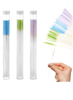 Moza 180 PCS Ear Hole Ear Care Kit Disposable Earrings Hole Cleaner Ear Piercing Care Cleaning Tool Ear Hole Cleaning Line Ear Piercing Cleaning Floss for Girls Women Men (Green, Purple, Blue)  - Image 1