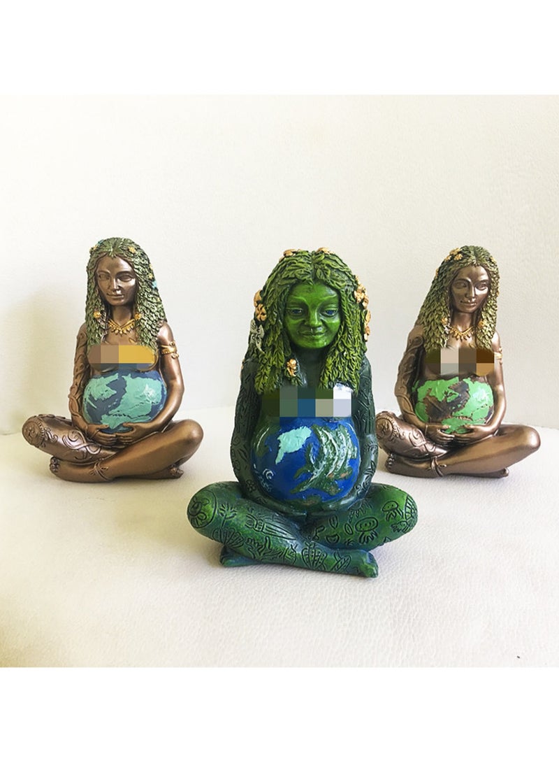 Copper Resin Crafts Mother Earth Statue, European Desktop Decoration, Home Decoration Sculpture Statue - Image 3
