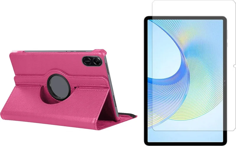 فورزاكاس Compatible with Honor Pad X9 11.5 360 Degree Rotating Stand Case + Tempered Unbreakable Glass FC012