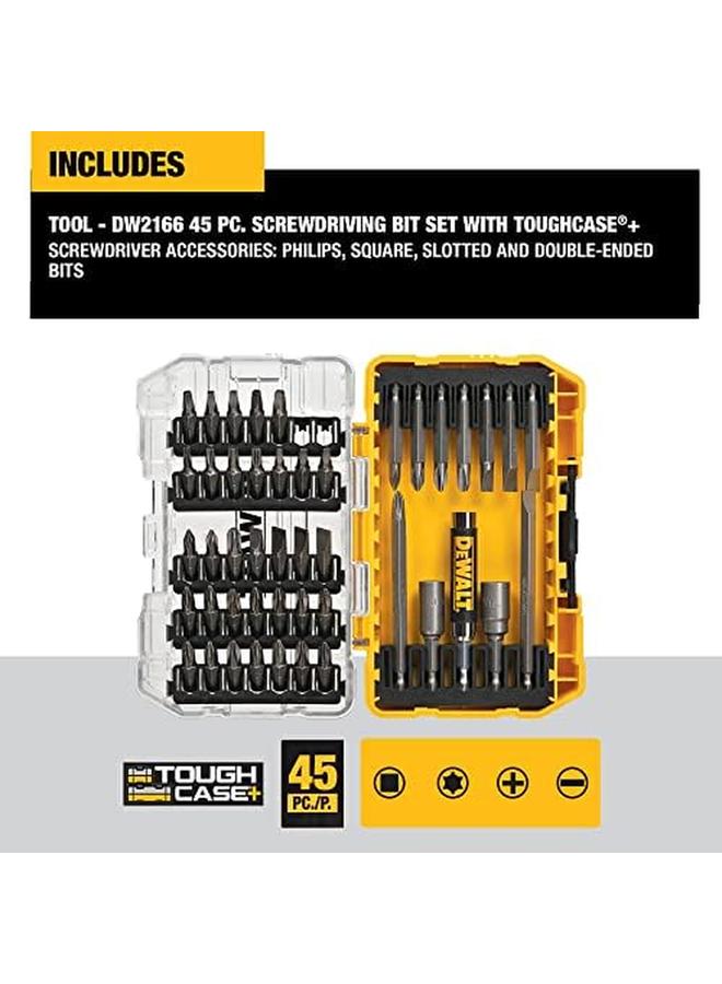 DEWALT Screwdriver Bit Set With Tough Case 45 Piece Dw2166 - Image 2